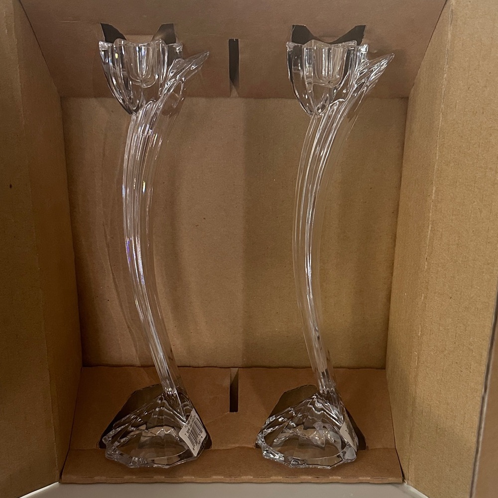 Mikasa Flowersong Crystal Candle Holders
